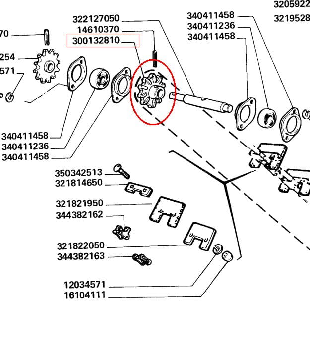 ШЕСТЕРНЯ ЛОПАСТНЫХ КОНВЕЙЕРОВ LAVERDA 300132810