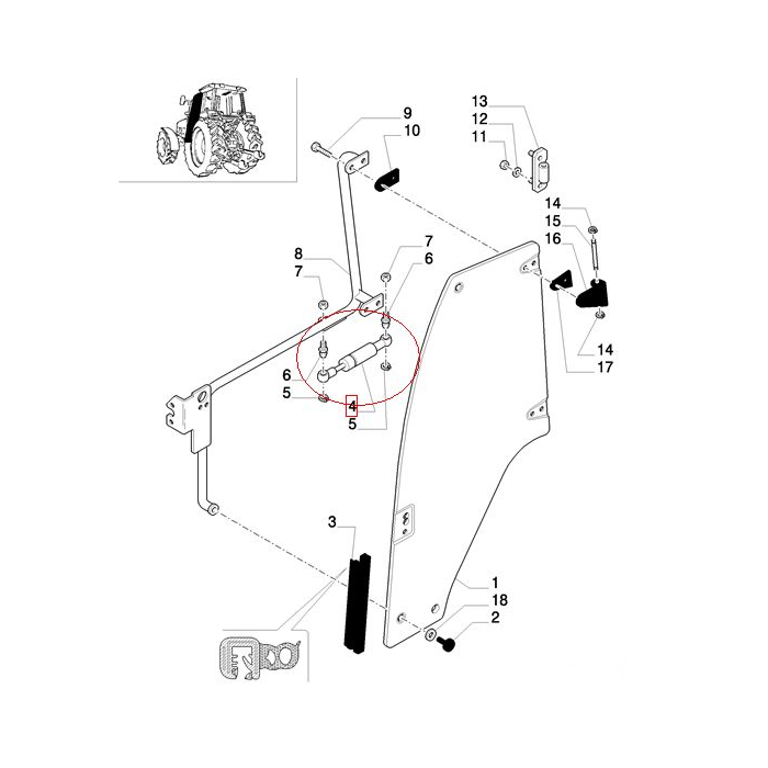 АМОРТИЗАТОР DRZWI NEW HOLLAND 87408640