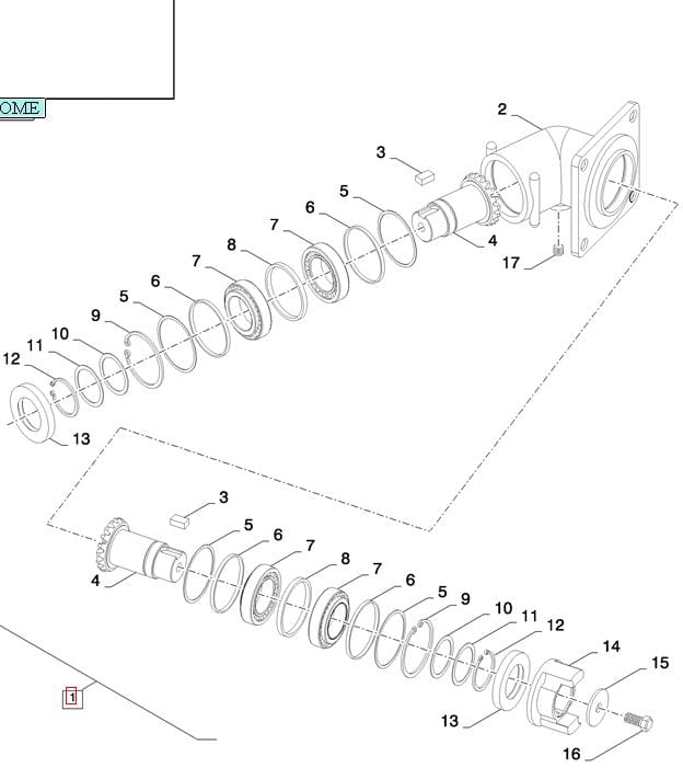 РЕДУКТОР ПОДАЧИ ЗЕРНА В БАК NEW HOLLAND 84320129-84394060