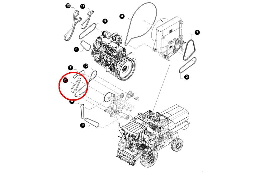 РЕМЕНЬ ПРИВОДА СЕТЧАТОЙ КОРЗИНЫ NEW HOLLAND 84057874